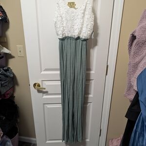 Rue21 Lace Top Jumpsuit in White and Green